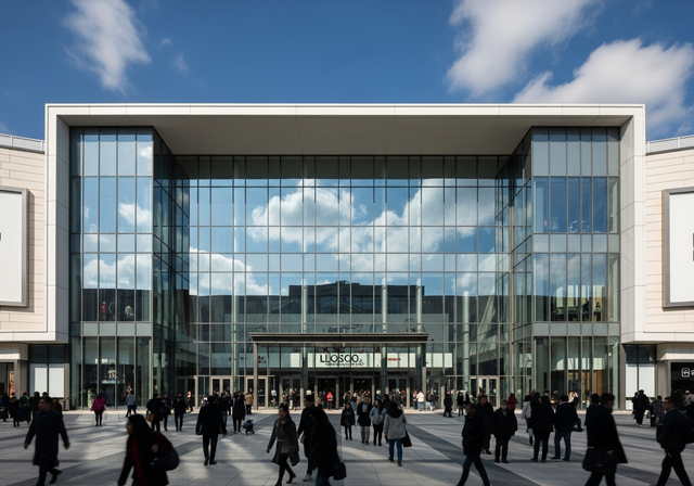Modern shopping center exterior
