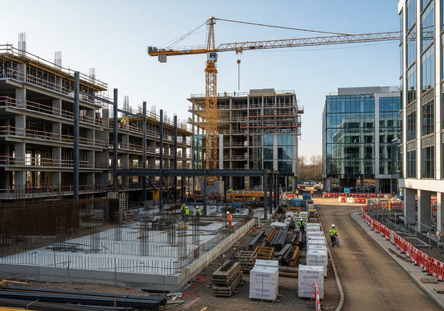 Commercial construction site in progress